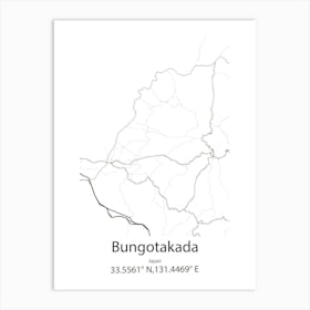 Bungotakada,Japan Minimalist Map Poster