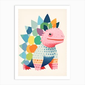 Colourful Dinosaur Ankylosaurus 1 Art Print