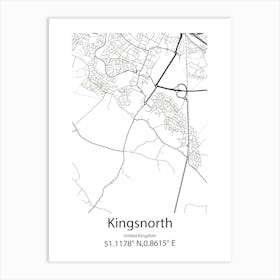 Kingsnorth,United Kingdom Minimalist Map Poster