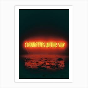 Red Neon Light Cigarettes After Sex Art Print