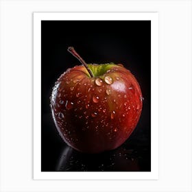 Red Apple With Water Droplets Art Print