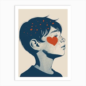 Boy With A Heart Art Print