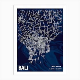 Bali Crocus Marble Map Art Print