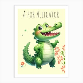 A For Alligator Nursery Art Print