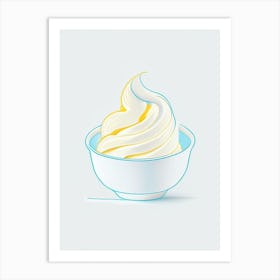 Whipped Butter Dairy Food Minimal Line Drawing 1 Art Print