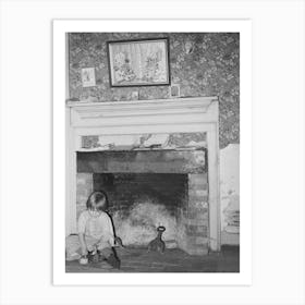 Fireplace In Farm Home Of Fsa (Farm Security Administration) Client Near Bradford, Vermont, Orange County By Art Print