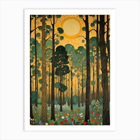 Forest Inspired by Gustav Klimt Art Print