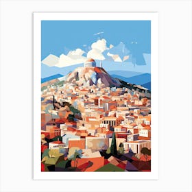 Athens, Greece, Geometric Illustration 1 Art Print