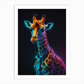 Neon Giraffe Art Print