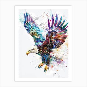 Eagle Colourful Watercolour 1 Art Print