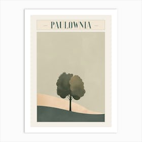 Paulownia Tree Minimal Japandi Illustration 4 Poster Art Print