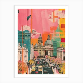 Dublin   Retro Collage Style 1 Art Print