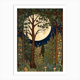 William Morris Moonlight In The Forest 20 Art Print