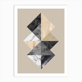 Collage geometric textures 1 Art Print