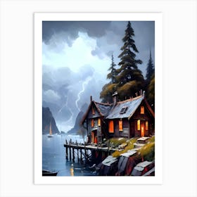 House On The Lake Art Print