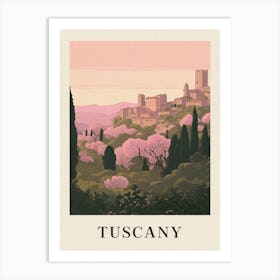 Tuscany Vintage Pink Italy Poster Art Print