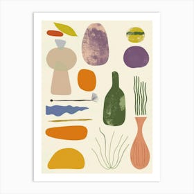 Collection Of Objects In Abstract Style 14 Art Print