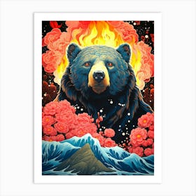 Fire Bear Art Print