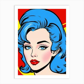 Glamorous Halftone Harmony: A Woman’s Expression Pop Art Art Print