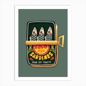 Green Sardines Art Print