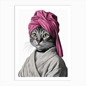 Cat In A Turban Art Print