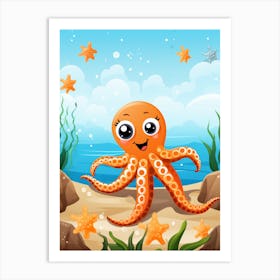 Common Octopus Kids Illustration 1 Art Print