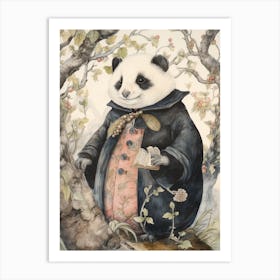 Storybook Animal Watercolour Panda 1 Art Print