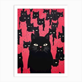 Black Cats Art Print