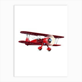 Red Biplane Art Print