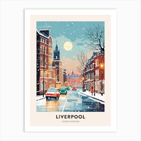 Winter Night  Travel Poster Liverpool United Kingdom 1 Art Print