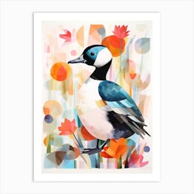 Bird Painting Collage Bufflehead 1 Art Print