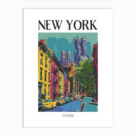 St George New York Colourful Silkscreen Illustration 3 Poster Art Print