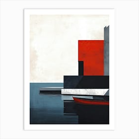 Boat In The Water, Minimalism 1 Art Print