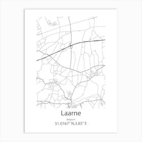 Laarne,Belgium Minimalist Map Art Print