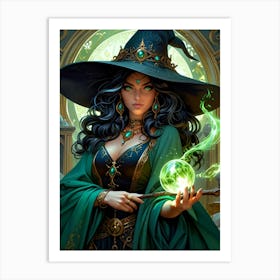 Witch With A Wand Art Print