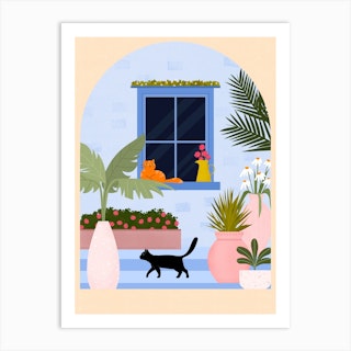 Cat Oasis Art Print
