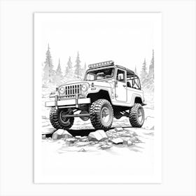 Jeep Wrangler Line Drawing 3 Art Print