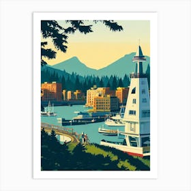 Vancouver Harbour Canada Vintage Poster harbour Art Print