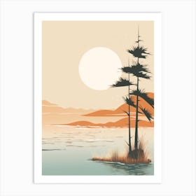 Autumn , Fall, Landscape, Inspired By National Park in the USA, Lake, Great Lakes, Boho, Beach, Minimalist Canvas Print, Travel Poster, Autumn Decor, Fall Decor 1 Art Print