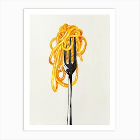 Pasta Fork Oil Painting Art Print