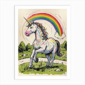 Rainbow Unicorn Art Print