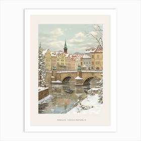 Vintage Winter Poster Prague Czech Republic 4 Art Print