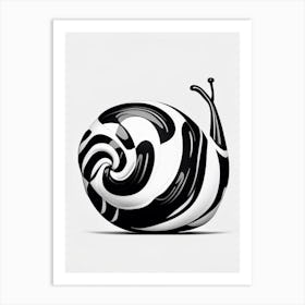 Full Body Snail Black And White 2 Pop Art Art Print