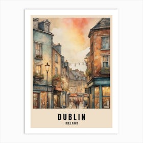 Dublin City Ireland Travel Poster (29) Art Print