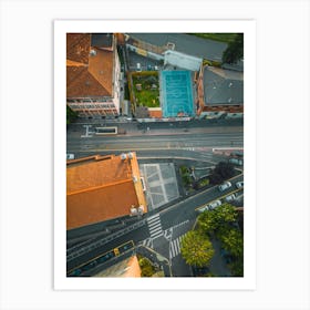 Roofs of the city aerial view. Milano, Italia. Modern Art Art Print