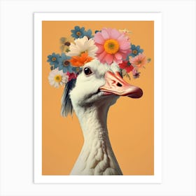 Bird With A Flower Crown Goose Art Print