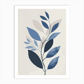 Blue Leaves Canvas Print 4 Art Print