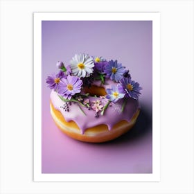 Donut With Flowers Art Print