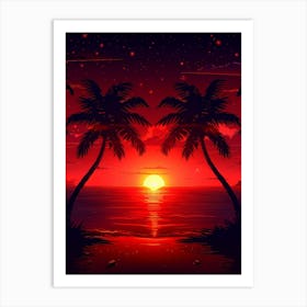 Sunset At The Beach 51 Art Print