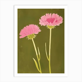 Pink & Green Gaillardia 2 Art Print